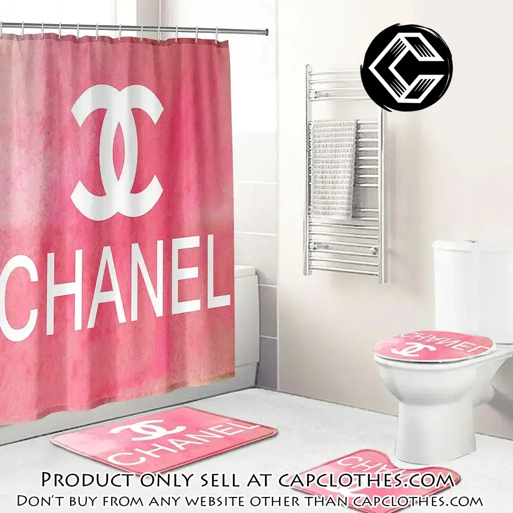 Chanel white logo pinky fashion limited luxury brand bathroom set home decor cc4222454